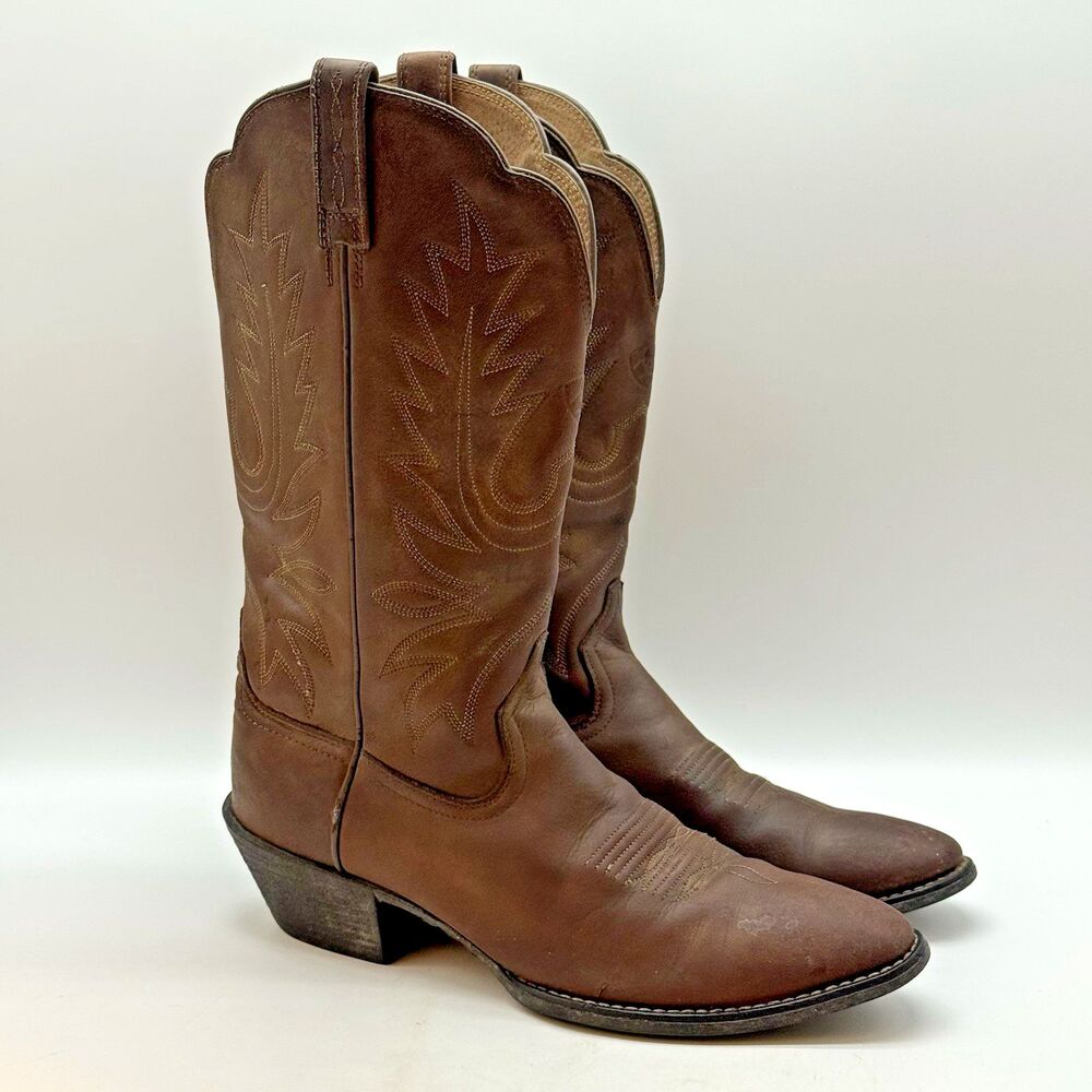 Ariat Brown Leather Western Heeled Boots
